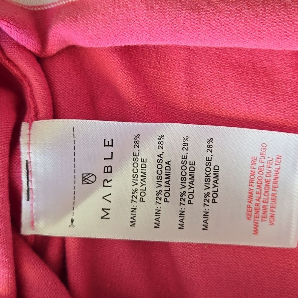 MARBLE Fuchsia Cardigan with Coral Accents - Picture 4 of 5